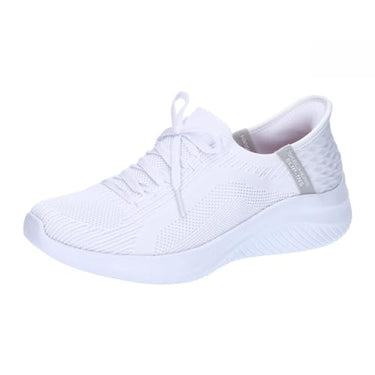 Skechers Women's Ultra Flex 3.0 Brilliant Path, White Knit, Light Grey Trim, 37.5 EU on Sale